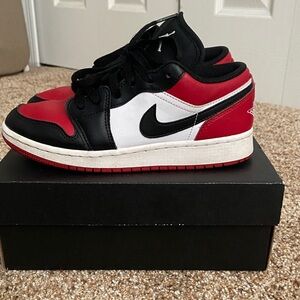 Nike Air Jordan 1 Low Black Red White Shoes